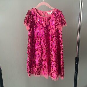 Girls pink sequined dress